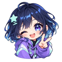 Cheerful anime character