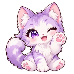Playful purple kitten