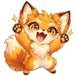 Excited golden fox